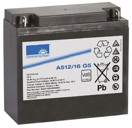 Sonnenschein 12V M5 Sealed Lead Acid Battery, 16Ah