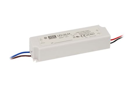 MEAN WELL Driver LED, 30W, IN 90 → 264V Ca, OUT 5V, 5A