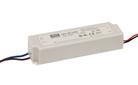 MEAN WELL Driver LED, 33.6W, IN 127 → 370 V Dc, 90 → 264 V Ac, OUT 9 → 24V, 1.4A