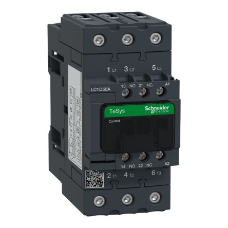 Schneider Electric LC1D Series Contactor, 48 V Ac Coil, 3-Pole, 50 A, 22 KW, 3NO, 690 V Ac