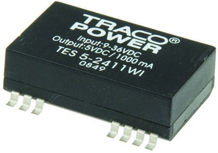 TRACOPOWER TES 5WI DC/DC-Wandler 5W 24 V Dc IN, ±12V Dc OUT / ±210mA 1.5kV Dc Isoliert