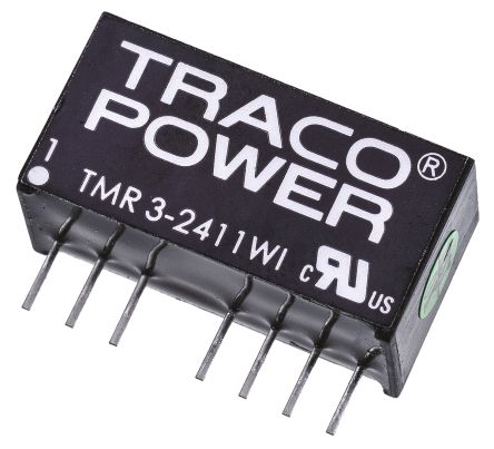 TRACOPOWER TMR 3WI DC-DC Converter, ±5V Dc/ ±300mA Output, 18 → 75 V Dc Input, 3W, Through Hole, +85°C Max Temp