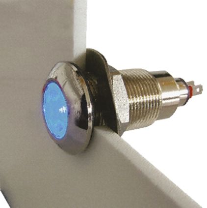 Marl LED Schalttafel-Anzeigelampe Blau 12 → 28V, Montage-Ø 12.7mm, Lötanschluss