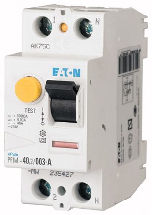 Eaton Interrupteur Différentiel Moeller, 1P+N Pôles, 80A, 30mA, Type AC