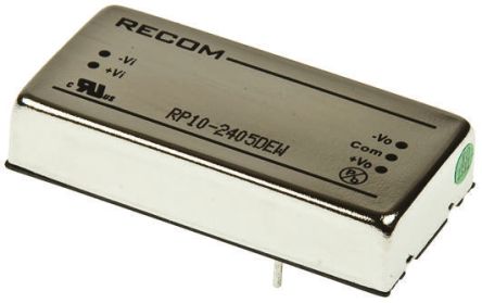 Recom RP10 EW DC/DC-Wandler 10W 48 V Dc IN, ±12V Dc OUT / ±416mA 1.6kV Dc Isoliert