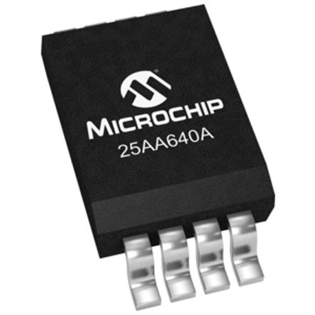 Microchip 64kbit Serieller EEPROM-Speicher, Seriell-SPI Interface, SOIC, 50ns SMD 8K X 8 Bit, 8k X 8-Pin 8bit