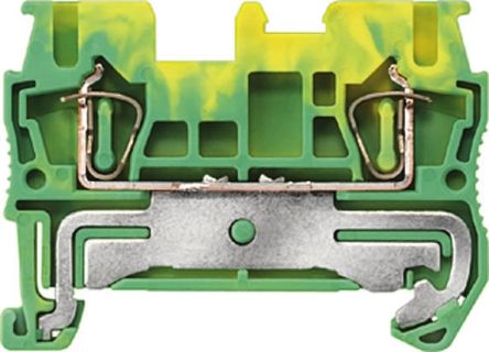Siemens Bloc De Jonction Rail DIN 8WH, 0.14 → 4mm², Fixation à Ressort, Vert/Jaune