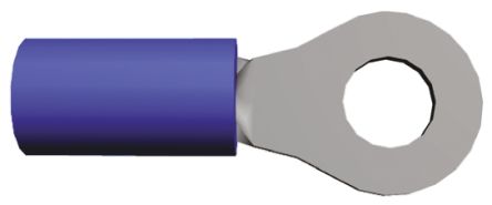 TE Connectivity PLASTI-GRIP Ringkabelschuh, Isoliert, PVC, Blau, Max. 2.6mm², M4