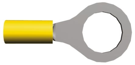 TE Connectivity Cosses à œillet, Isolé, Jaune, 6.6mm², M12, Série PLASTI-GRIP