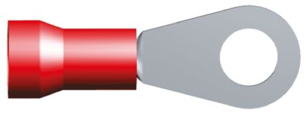 TE Connectivity Cosses à œillet, Isolé, Rouge, 10.5mm², M8, Série PLASTI-GRIP