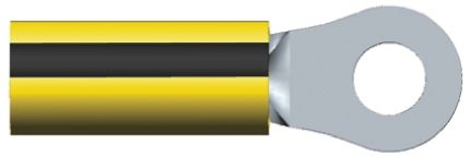 TE Connectivity PIDG Ringkabelschuh, Isoliert, Nylon, Schwarz, Gelb, Max. 2.6mm², M4