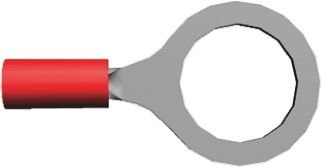 TE Connectivity, PIDG Insulated Ring Terminal, M12 Stud Size, 0.26mm² To 1.65mm² Wire Size, Red