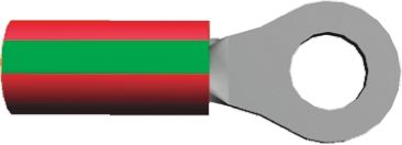 TE Connectivity Cosses à œillet, Isolé, Vert, Rouge, 1.65mm², M2.5, Série PIDG