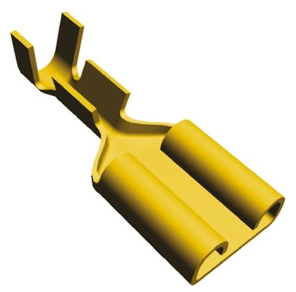 TE Connectivity FASTON .250 Uninsulated Female Spade Connector, Receptacle, 6.35 X 0.81mm Tab Size, 0.5mm² To 1.5mm²