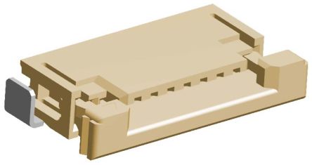 Molex Easy-On, SMD FPC-Steckverbinder, Buchse, 7-polig / 1-reihig, Raster 1mm Lötanschluss