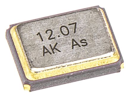 AKER 24.576MHz Quarz, Oberflächenmontage, ±30ppm, 12pF, B. 2.5mm, H. 0.75mm, L. 3.2mm, SMD, 4-Pin