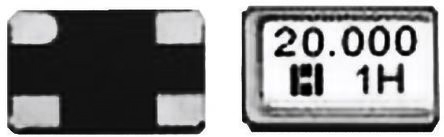 Hosonic 12MHz Quarz, Oberflächenmontage, ±10ppm, 18pF, B. 3.2mm, H. 0.8mm, L. 5mm, SMD, 4-Pin