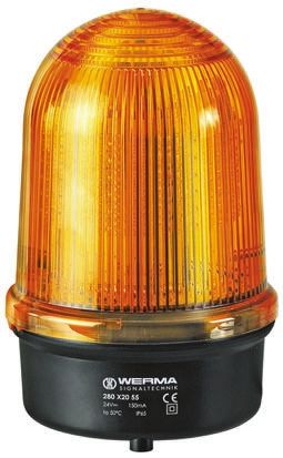Werma BM 280, LED Dauer Signalleuchte Gelb, 12 → 50 V Dc, Ø 142mm X 218mm