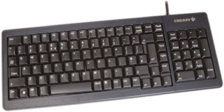 CHERRY Tastatur QWERTY (GB) Kabelgebunden Schwarz PS/2, USB Kompakt, 374 X 139 X 18mm