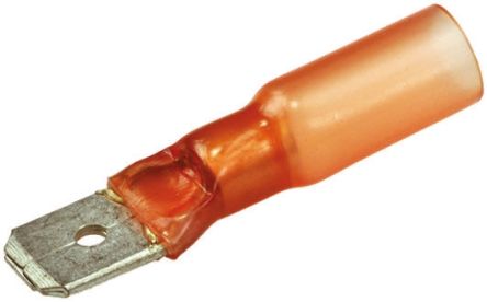 TE Connectivity Duraseal Flachsteckhülse, Rot, Isoliert, 6.35 X 0.8mm, Buchse, 0.3mm² - 0.9mm², 22AWG Min