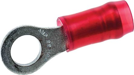 TE Connectivity, PIDG Insulated Ring Terminal, M4 Stud Size, 0.26mm² To 1mm² Wire Size, Red