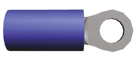 TE Connectivity PLASTI-GRIP Ringkabelschuh, Isoliert, Vinyl, Blau, Max. 2.5mm², M4