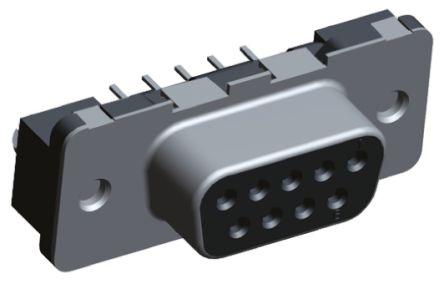 TE Connectivity Amplimite HD-20 Sub-D Steckverbinder Buchse, 9-polig / Raster 2.74mm, Durchsteckmontage Lötanschluss