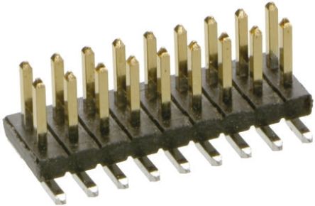 HARWIN Archer M50 Series Straight Surface Mount Pin Header, 20 Contact(s), 1.27mm Pitch, 2 Row(s), Unshrouded