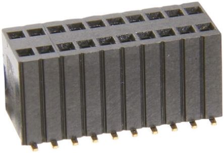 HARWIN M52-5 Series Straight Surface Mount PCB Socket, 40-Contact, 2-Row, 1.27mm Pitch, Solder Termination