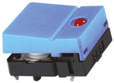 Omron Interruptor Táctil Tipo Botón, Azul, Contactos SPST, Montaje En Orificio Pasante