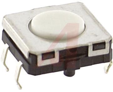 Omron Interruptor Táctil Tipo Émbolo, Amarillo, Contactos SPST 4.3mm, IP67, Montaje En Orificio Pasante