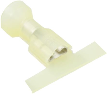 TE Connectivity Ultra-Fast .250 Yellow Insulated Female Spade Connector, Receptacle, 6.35 X 0.81mm Tab Size, 3mm² To
