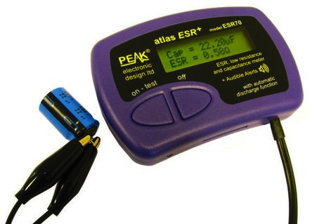Peak Electronic Design Peak Electonic ESR70 LCR-Messgerät 22000μF 40 Ω, ISO-kalibriert Batterie A23, Handgerät LCD