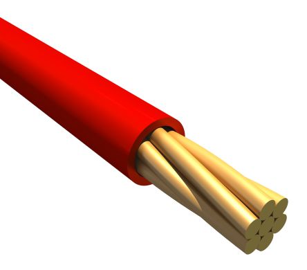 Alpha Wire Einzeladerleitung 0,08 Mm², 28 AWG 30m Rot MPPE Isoliert Ø 0.86mm 7/0,12 Mm Litzen UL11028