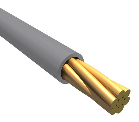 Alpha Wire Einzeladerleitung 0,13 Mm², 26 AWG 30m Grau MPPE Isoliert Ø 0.97mm 7/0,16 Mm Litzen UL11028