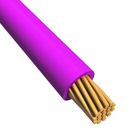 Alpha Wire Einzeladerleitung 0,52 Mm², 20 AWG 30m Violett MPPE Isoliert Ø 1.4mm 10/0,25 Mm Litzen UL11028