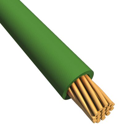 Alpha Wire Einzeladerleitung 0,75 Mm², 18 AWG 30m Grün MPPE Isoliert Ø 1.7mm 16/0,25 Mm Litzen UL11028