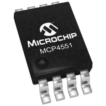 Microchip Digitales Potenziometer Seriell (2-Draht, I2C) 10kΩ 256-Position 1-Kanal MSOP 8-Pin