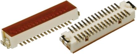 Hirose DF9 Series Straight Surface Mount PCB Header, 41 Contact(s), 1.0mm Pitch, 2 Row(s), Shrouded