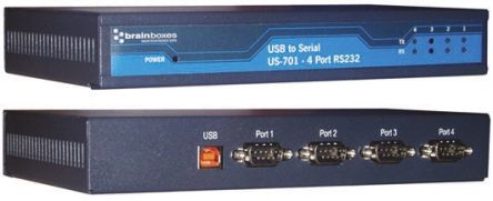Brainboxes Schnittstellenkonverter, USB B, DB-9, Buchse, Stecker