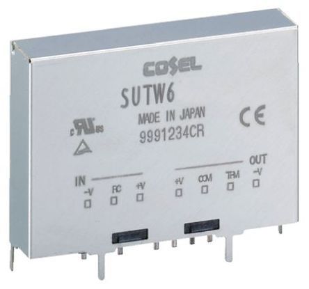 Cosel DC/DC-Wandler 6W 12 V Dc IN, ±15V Dc OUT / 200mA 500V Ac Isoliert