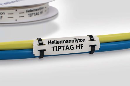 HellermannTyton TIPTAG Kabeletiketten X 100mm Für TT4000+ And TT430 Printers, 120 Auf Weiß Polyolefin