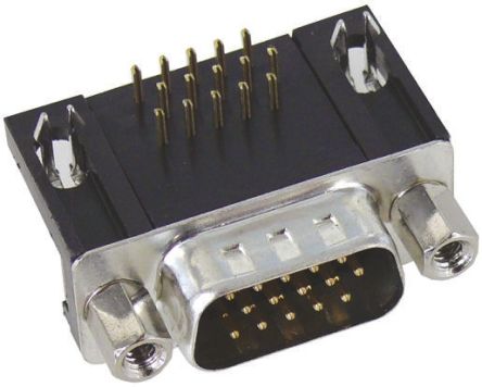 HARTING Sub-D Steckverbinder Stecker Abgewinkelt, 44-polig / Raster 2.29mm, Durchsteckmontage Lötanschluss