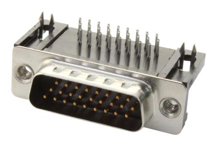 HARTING Sub-D Steckverbinder Stecker Abgewinkelt, 62-polig / Raster 2.41mm, Durchsteckmontage Lötanschluss