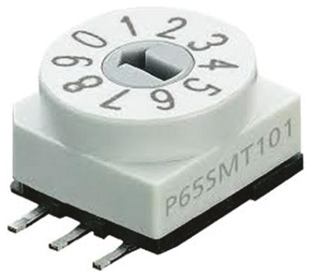 APEM DIP-Schalter Drehschalter 10-stellig, 1-poliger Ein/Ausschalter, Kontakte Vergoldet 150 MA @ 24 V Dc, Bis +125°C