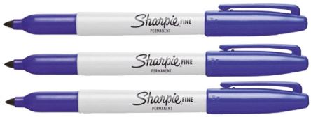 Sharpie Markierstift, Permanentmarker, Fein, Blau, Spitzenform: Rund