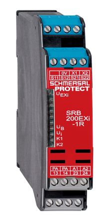 Schmersal SRB 200Exi Sicherheitsrelais, 24V Dc, 2-Kanal, 2 Sicherheitskontakte Sicherheitsschalter, 4 ISO 13849-1,