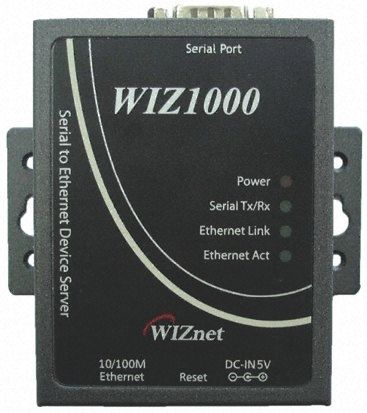 WIZnet Inc 接口适配器, 支持10/100 以太网，RJ45，RS232, 最高工作温度+80 °C