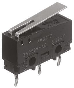 Panasonic Short Hinge Lever Micro Switch, Solder Terminal, 100 MA @ 30 V Dc, SP-CO