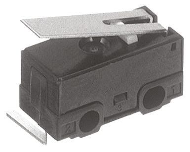 Panasonic Mikroschalter Scharnierhebel-Betätiger Linkswinklige Leiterplatte, 2 A @ 30 V Dc, 1-poliger Wechsler 0,49 N